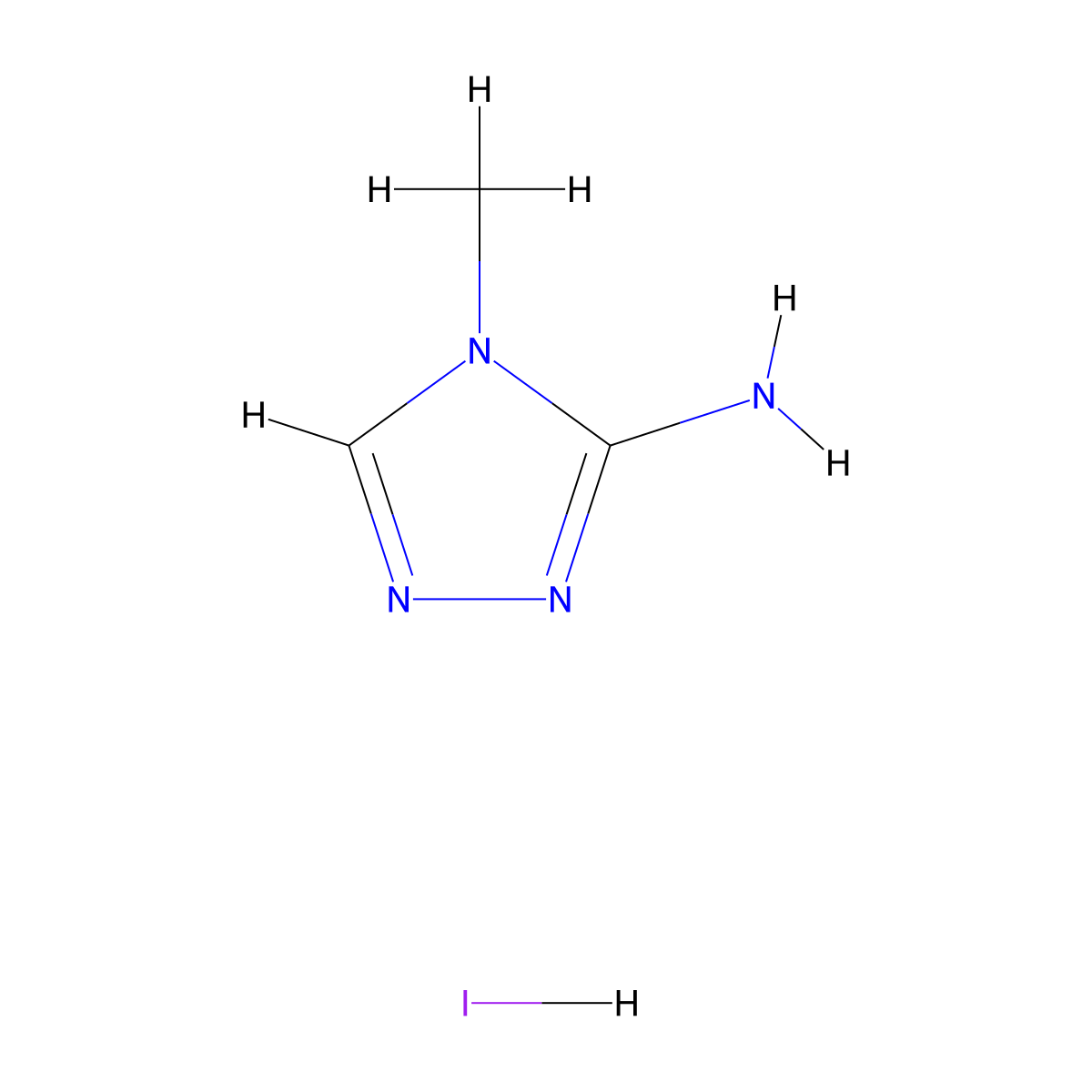 4-methyl-4H-1,2,4-triazol-3-amine hydroiodide molecular structure, CAS 857371-41-6