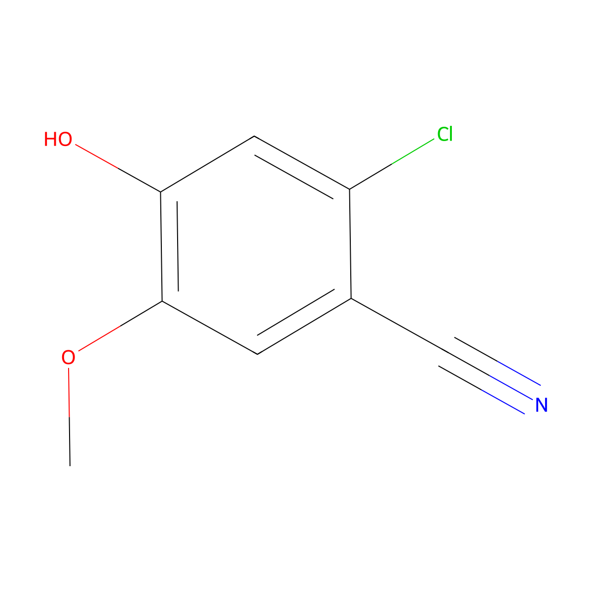 2-Chloro-4-hydroxy-5-methoxybenzonitrile molecular structure, CAS 857373-21-8