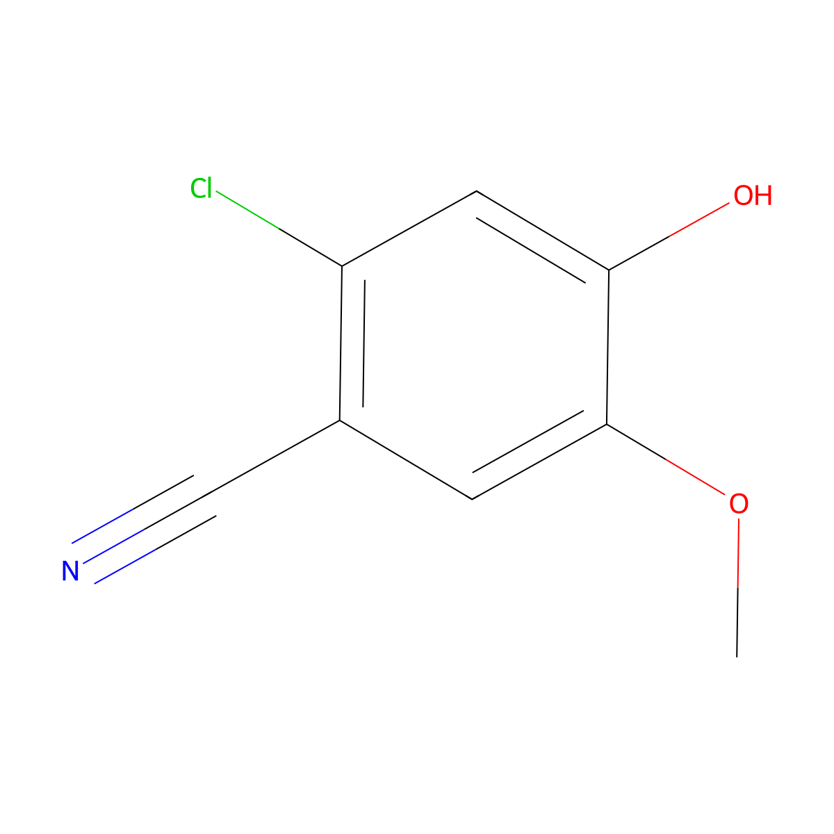 2-Chloro-4-hydroxy-5-methoxybenzonitrile molecular structure, CAS 857373-21-8