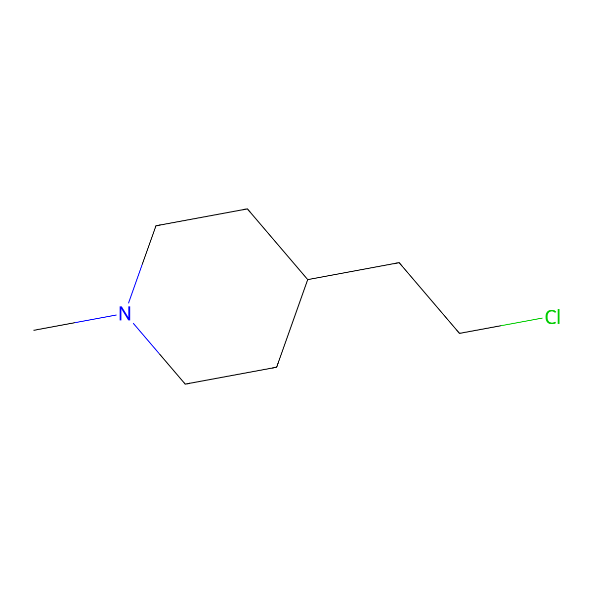 4-(2-Chloroethyl)-1-methylpiperidine molecular structure, CAS 857377-28-7
