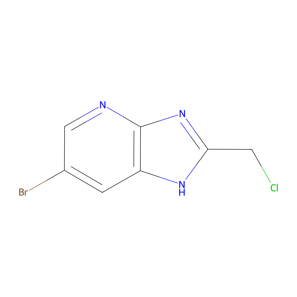 6-bromo-2-(chloromethyl)-1H-imidazo[4,5-b]pyridine molecular structure, CAS 857379-84-1