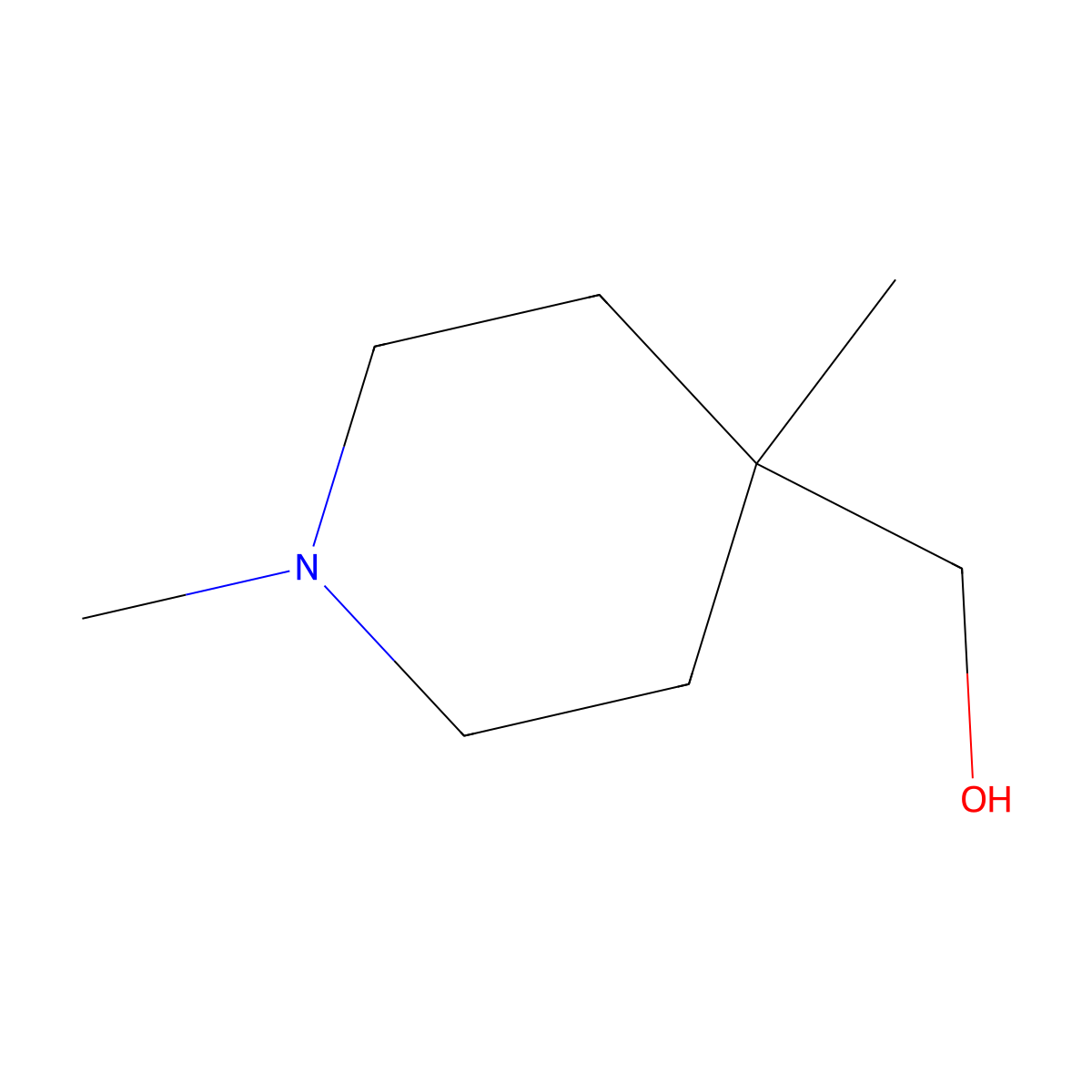 (1,4-Dimethylpiperidin-4-yl)methanol molecular structure, CAS 857383-97-2