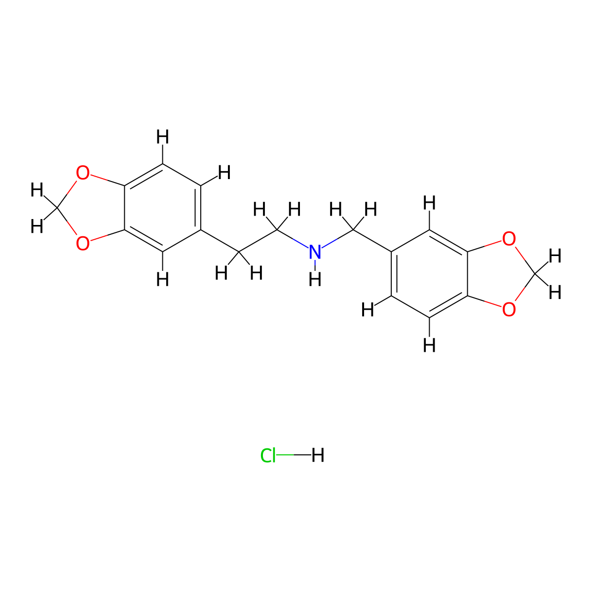 N-(1,3-Benzodioxol-5-ylmethyl)-1,3-benzodioxole-5-ethanamine hydrochloride molecular structure, CAS 857389-07-2