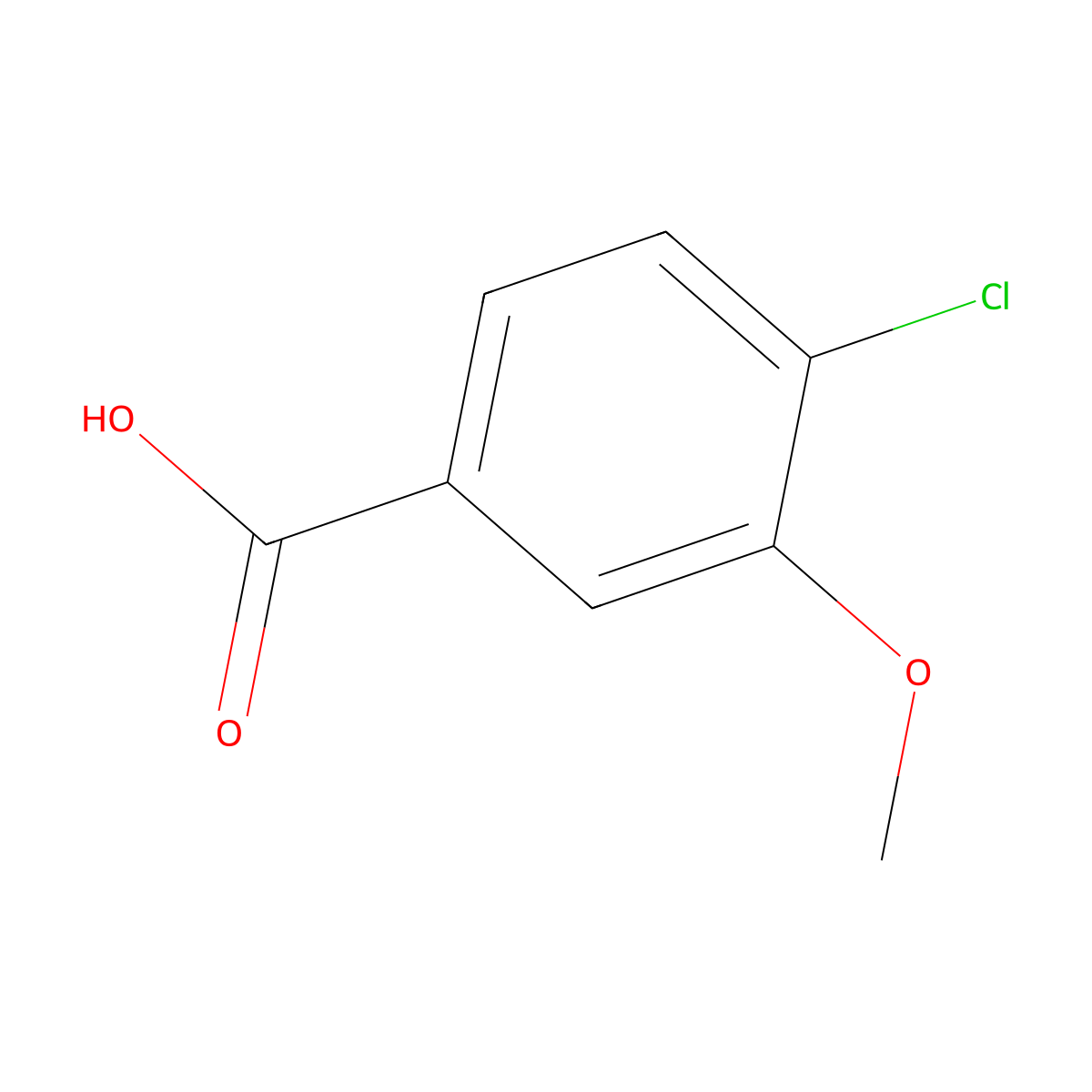 4-Chloro-3-methoxybenzoic acid molecular structure, CAS 85740-98-3