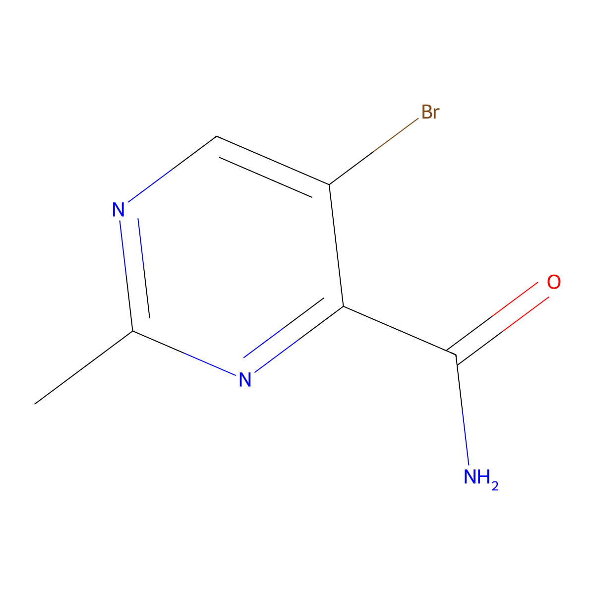 5-Bromo-2-methylpyrimidine-4-carboxamide molecular structure, CAS 857409-96-2