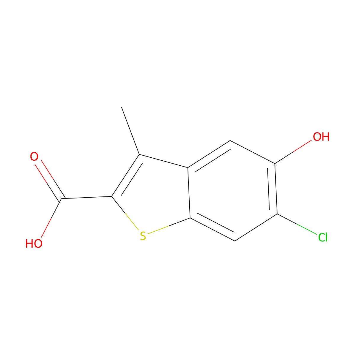 6-Chloro-5-hydroxy-3-methylbenzo[b]thiophene-2-carboxylic acid molecular structure, CAS 85741-02-2