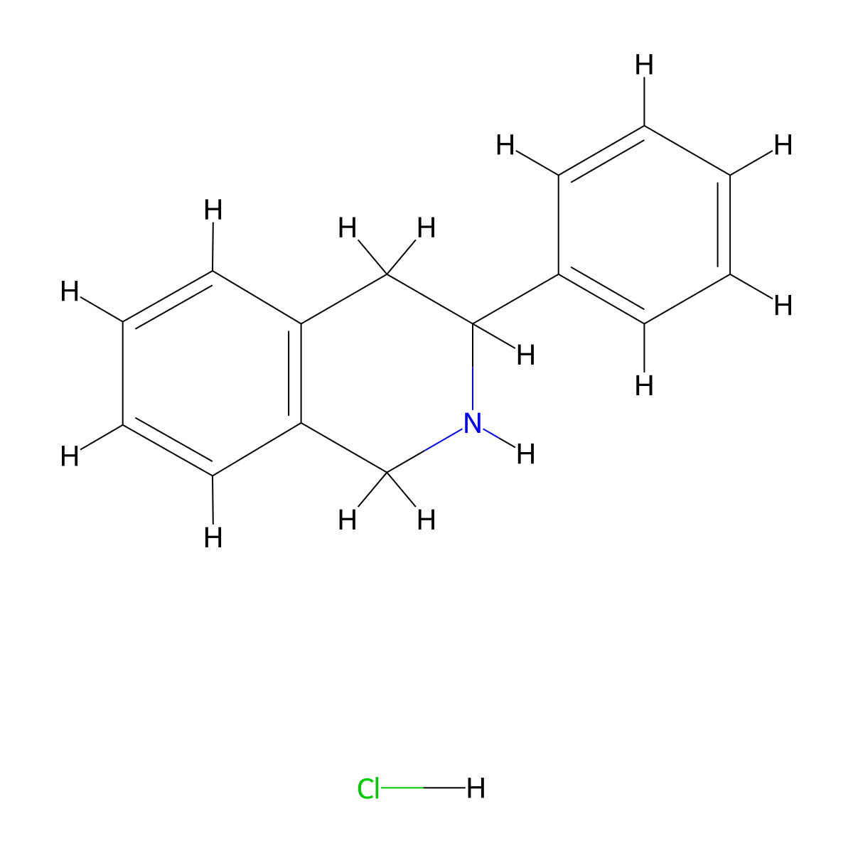 3-Phenyl-1,2,3,4-tetrahydroisoquinoline hydrochloride molecular structure, CAS 85741-15-7