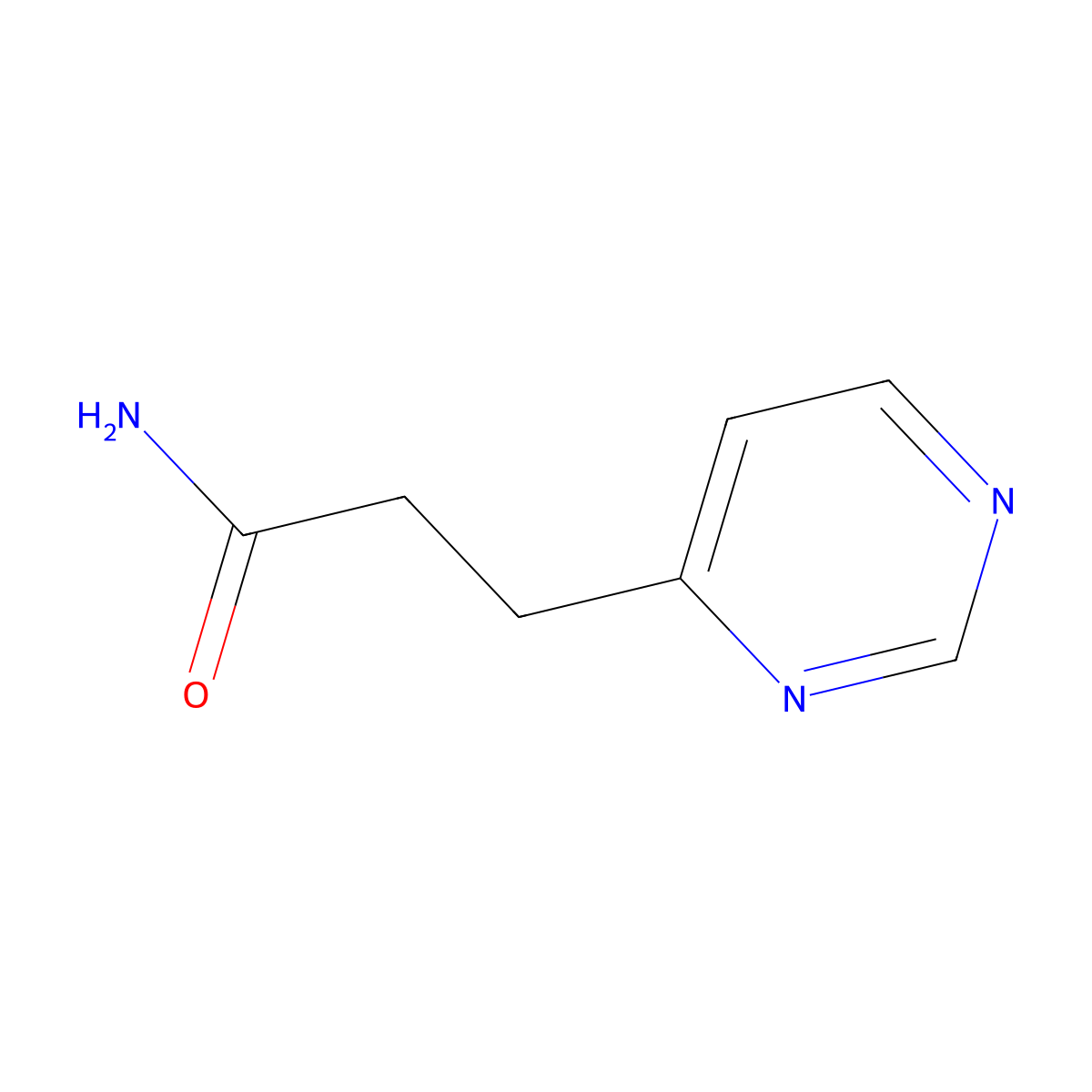 3-(Pyrimidin-4-yl)propanamide molecular structure, CAS 857412-33-0