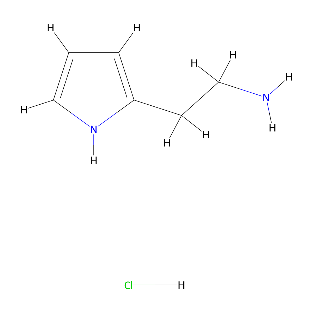 2-(1H-pyrrol-2-yl)ethanamine hydrochloride molecular structure, CAS 857418-70-3