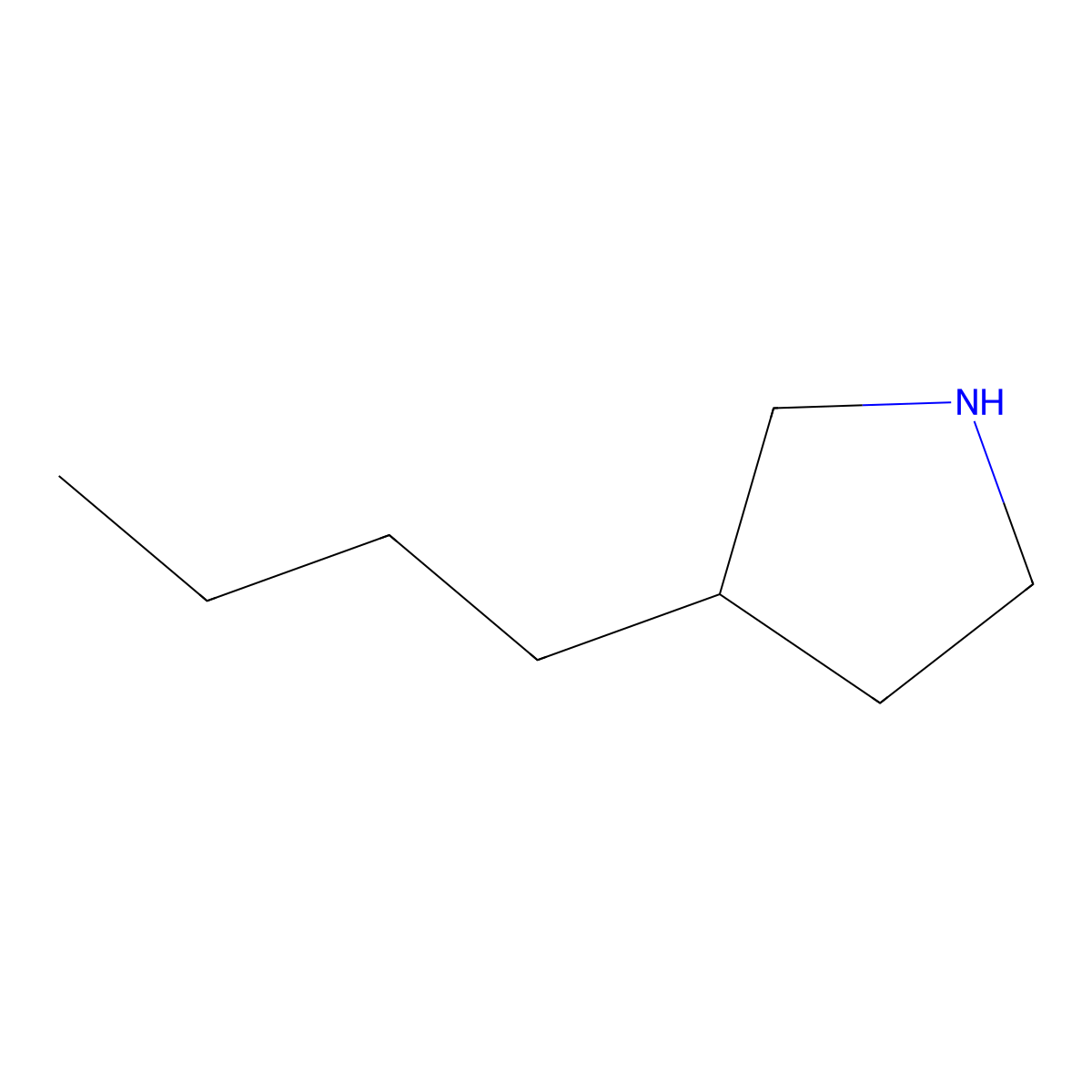 3-Butylpyrrolidine molecular structure, CAS 857422-55-0