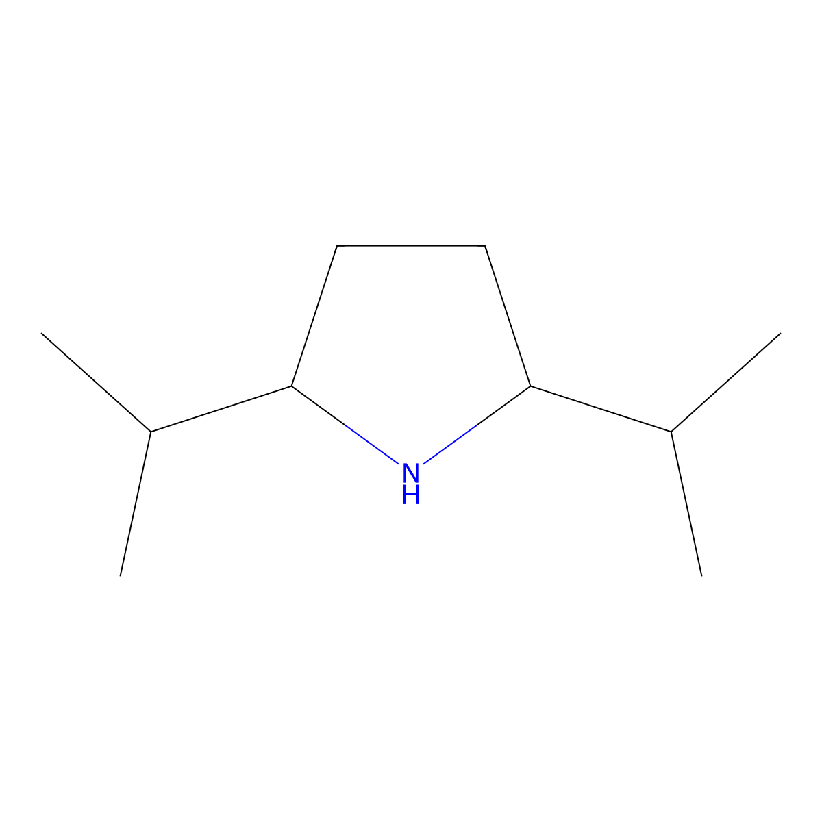 2,5-Bis(propan-2-yl)pyrrolidine molecular structure, CAS 857423-40-6
