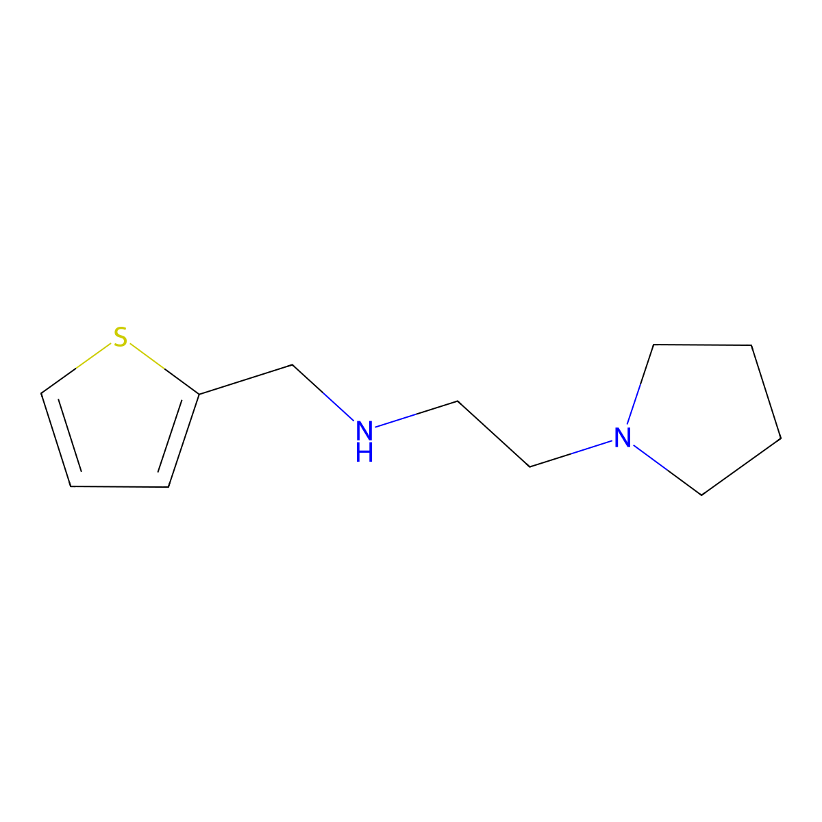 2-(Pyrrolidin-1-yl)-N-(thiophen-2-ylmethyl)ethan-1-amine molecular structure, CAS 857425-36-6