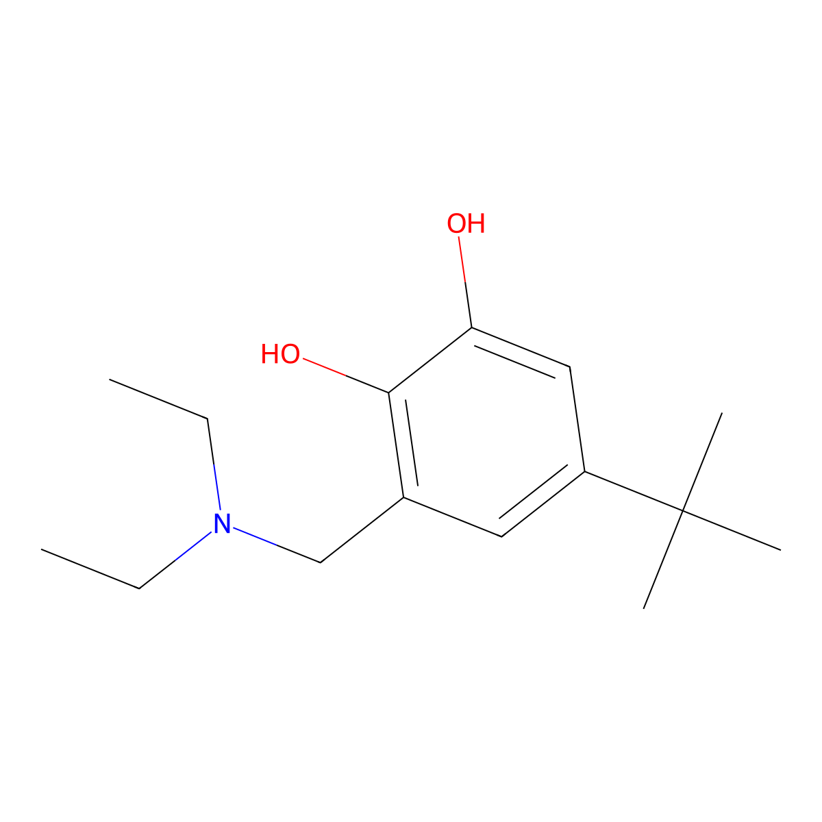 5-(Tert-butyl)-3-((diethylamino)methyl)benzene-1,2-diol molecular structure, CAS 857425-93-5
