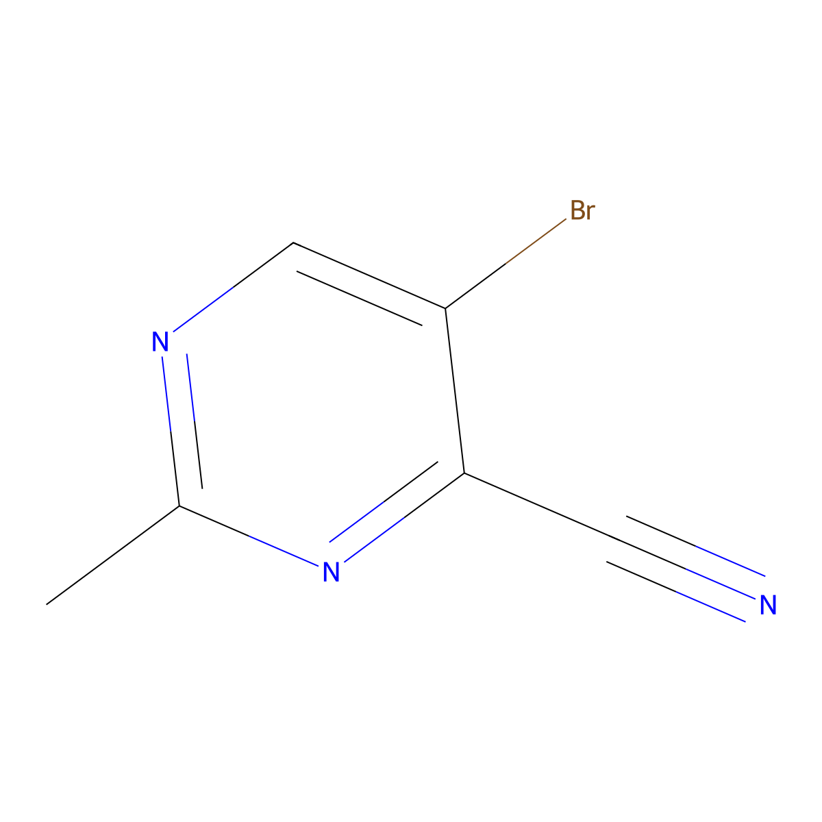 5-Bromo-2-methylpyrimidine-4-carbonitrile molecular structure, CAS 857428-34-3