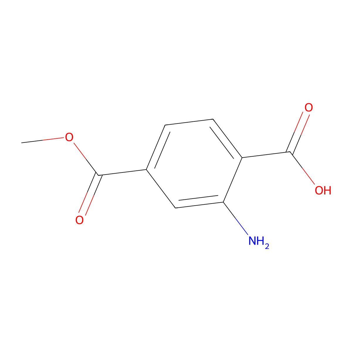 2-Amino-4-(methoxycarbonyl)benzoic acid molecular structure, CAS 85743-02-8