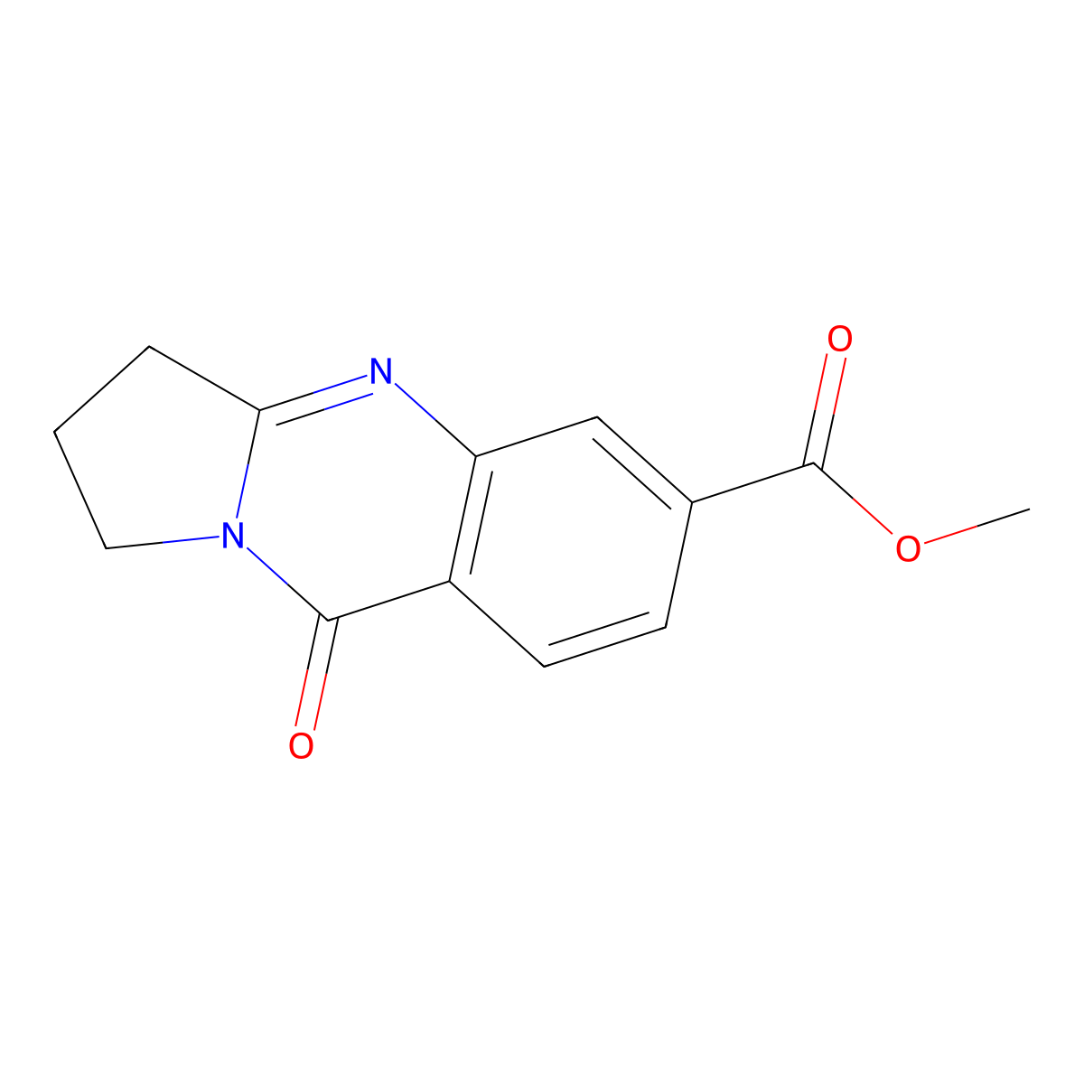 methyl 9-oxo-1H,2H,3H,9H-pyrrolo[2,1-b]quinazoline-6-carboxylate molecular structure, CAS 85743-03-9