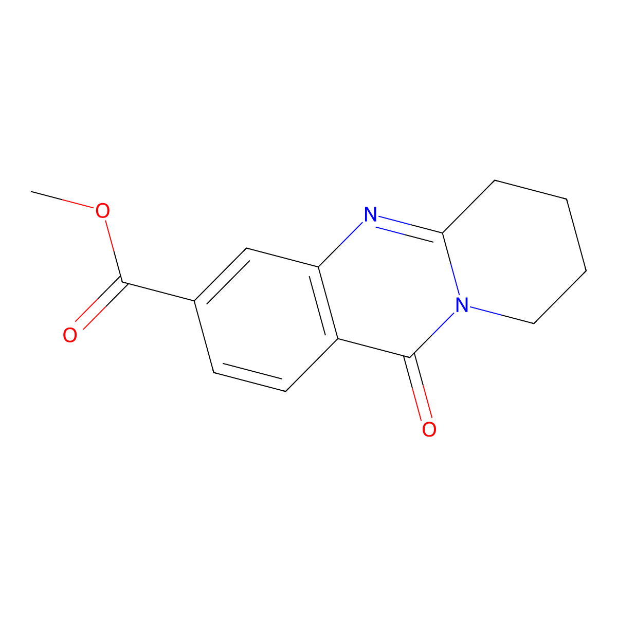 Methyl 11-oxo-6,8,9,11-tetrahydro-7H-pyrido[2,1-b]quinazoline-3-carboxylate molecular structure, CAS 85743-05-1