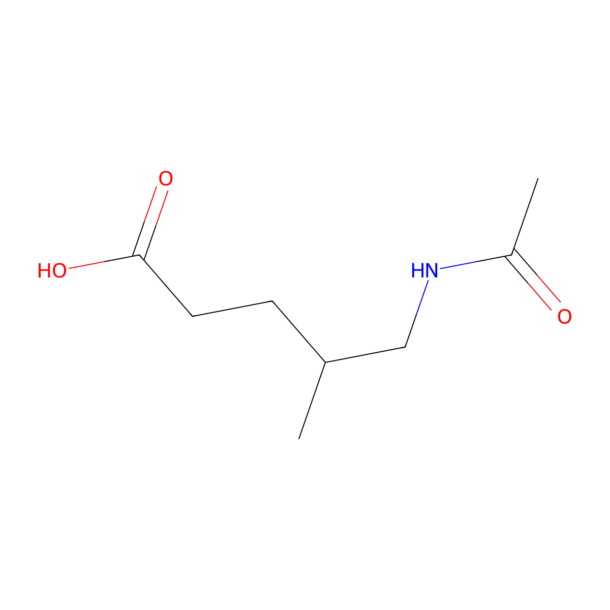 5-Acetamido-4-methylpentanoic acid molecular structure, CAS 857431-36-8