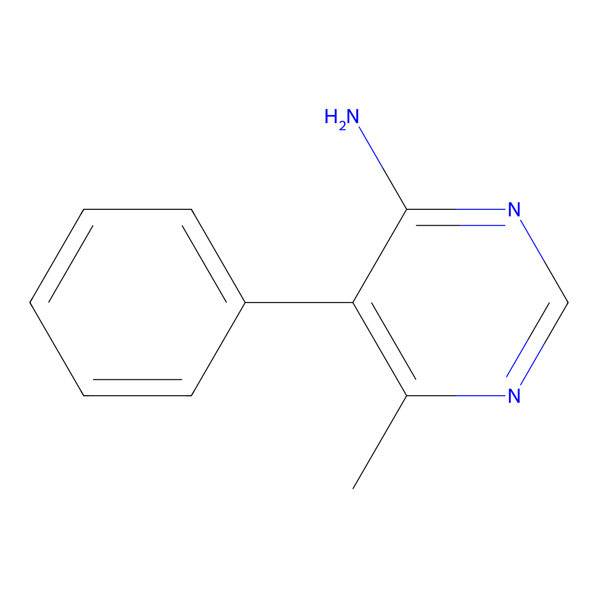 6-Methyl-5-phenylpyrimidin-4-amine molecular structure, CAS 857435-92-8