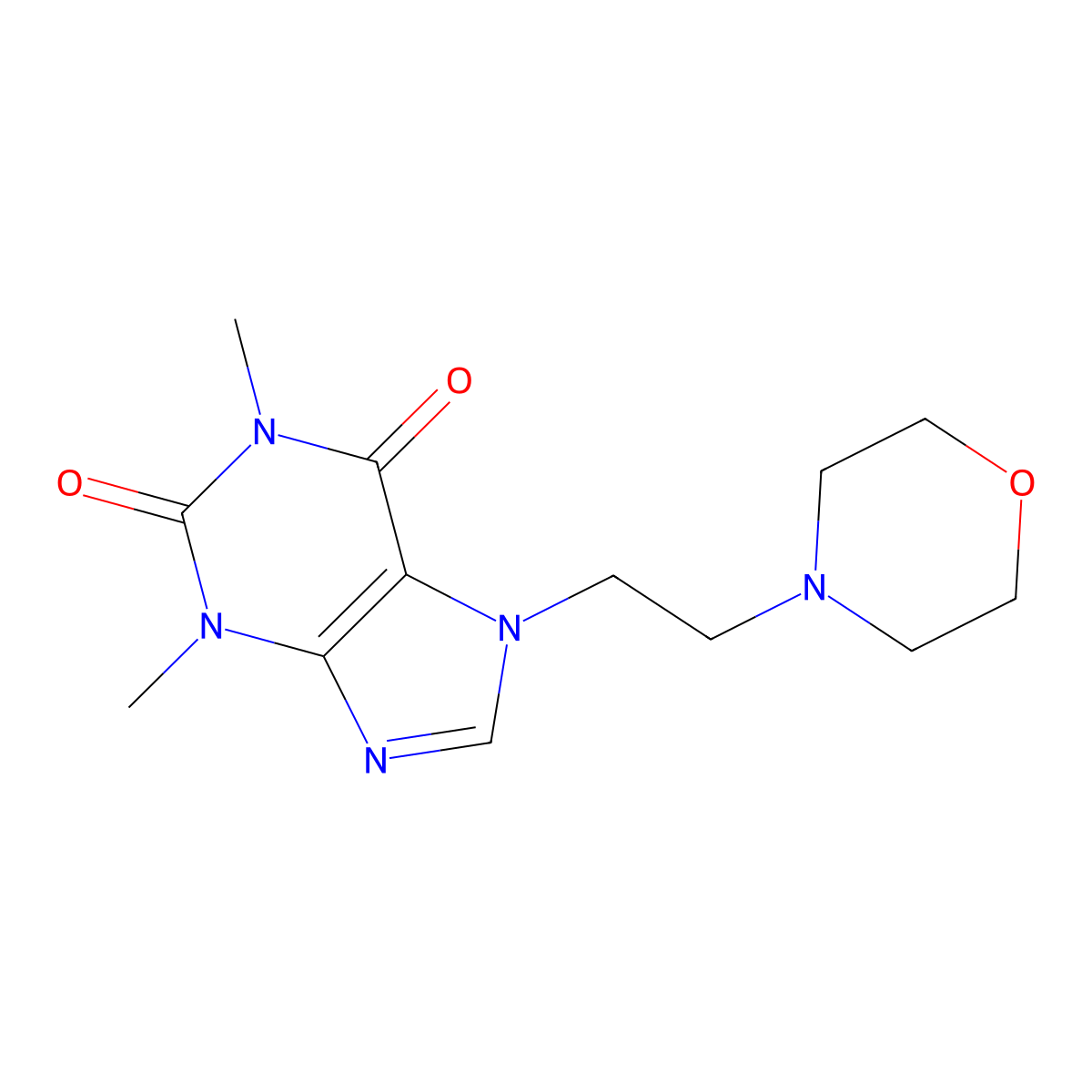 1,3-Dimethyl-7-(2-morpholin-4-ylethyl)purine-2,6-dione molecular structure, CAS 85745-76-2
