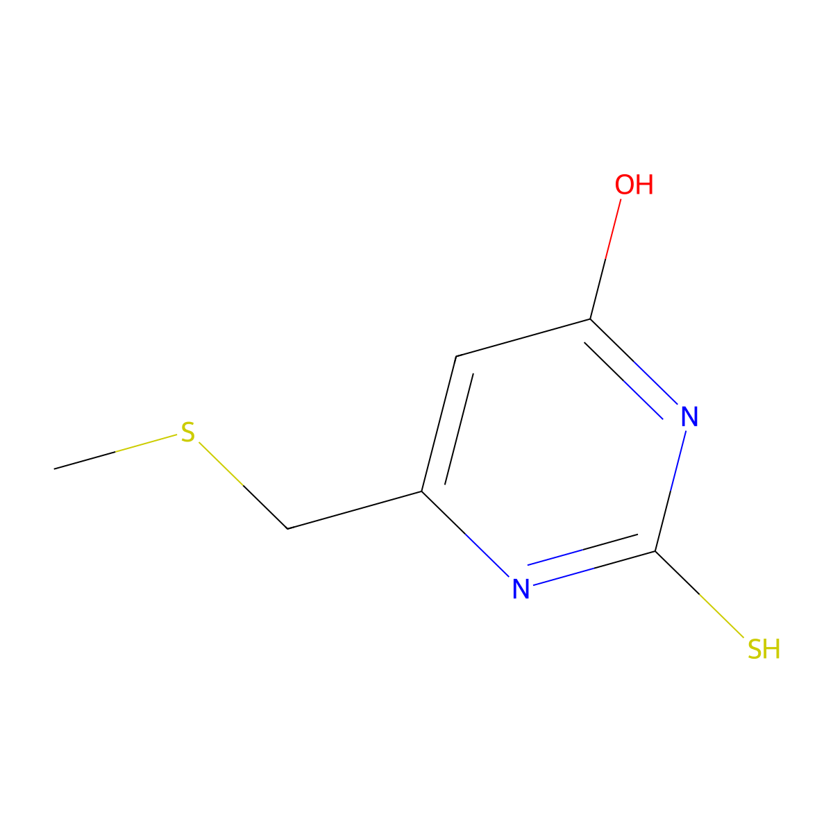 6-[(Methylsulfanyl)methyl]-2-sulfanyl-4-pyrimidinol molecular structure, CAS 857475-69-5