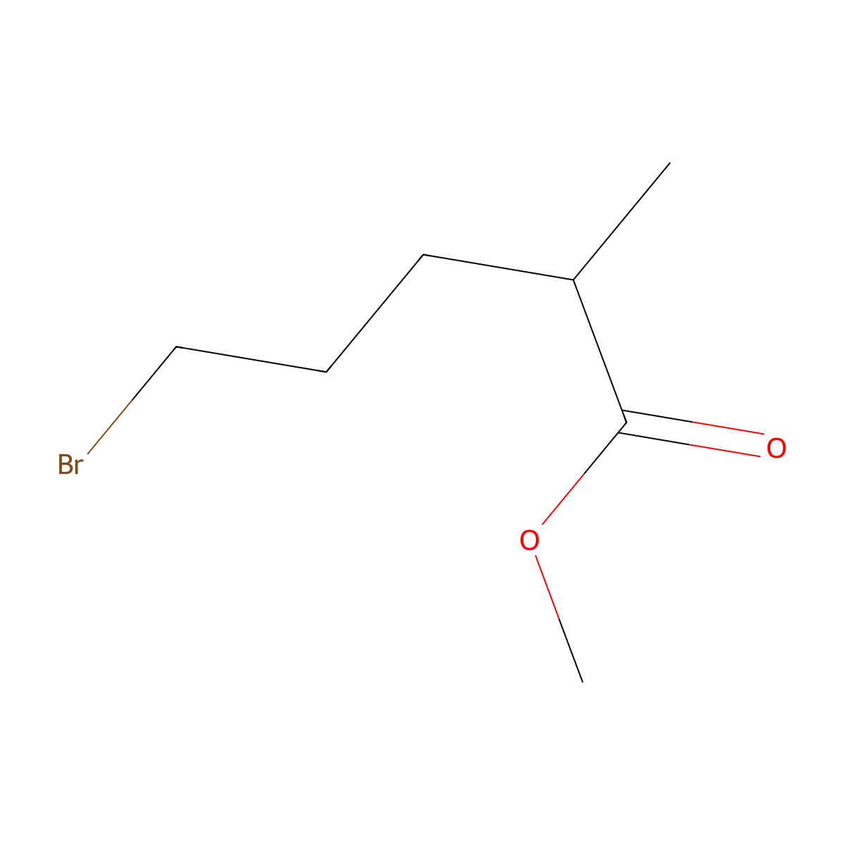 Methyl 5-bromo-2-methylpentanoate molecular structure, CAS 857479-89-1