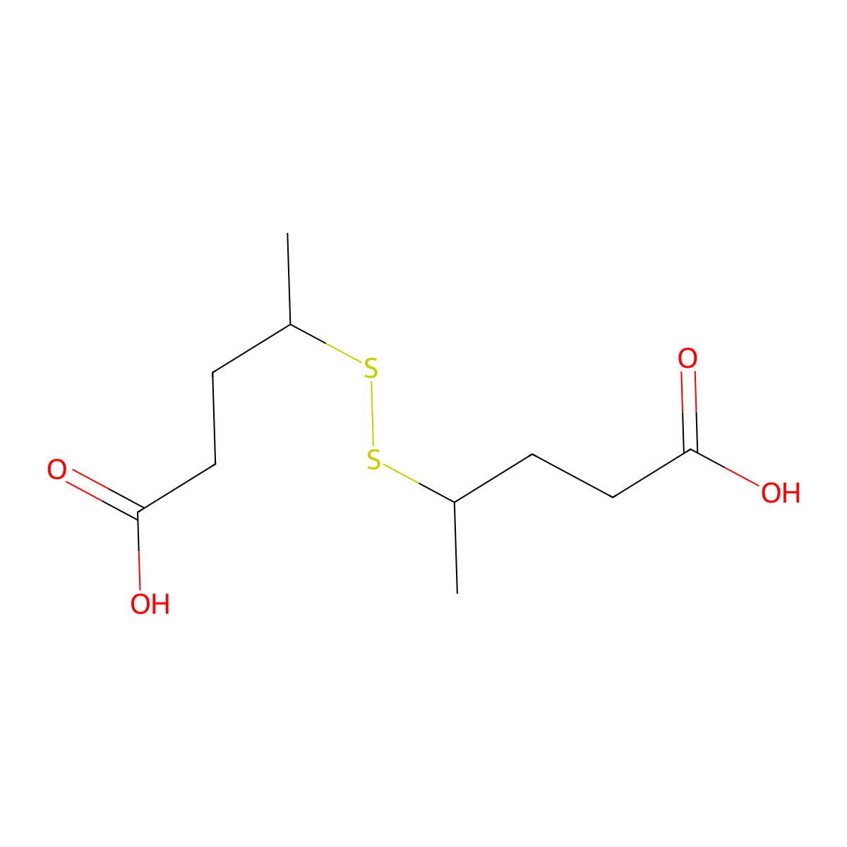 4,4'-Disulfanediyldipentanoic acid molecular structure, CAS 857481-16-4