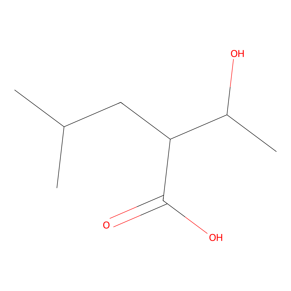 2-(1-Hydroxyethyl)-4-methylpentanoic acid molecular structure, CAS 857482-14-5