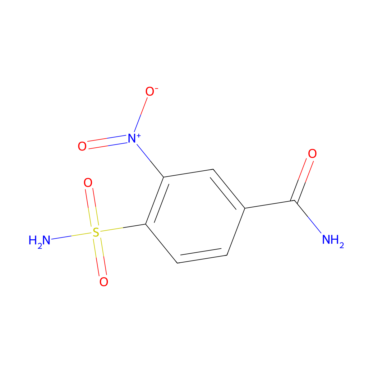 3-Nitro-4-sulfamoylbenzamide molecular structure, CAS 857488-98-3