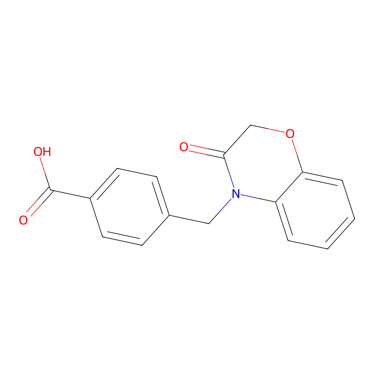 4-[(3-oxo-2,3-dihydro-4H-1,4-benzoxazin-4-yl)methyl]benzoic acid molecular structure, CAS 857492-98-9