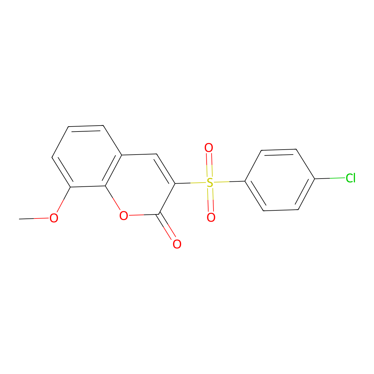 3-((4-chlorophenyl)sulfonyl)-8-methoxy-2H-chromen-2-one molecular structure, CAS 857493-02-8