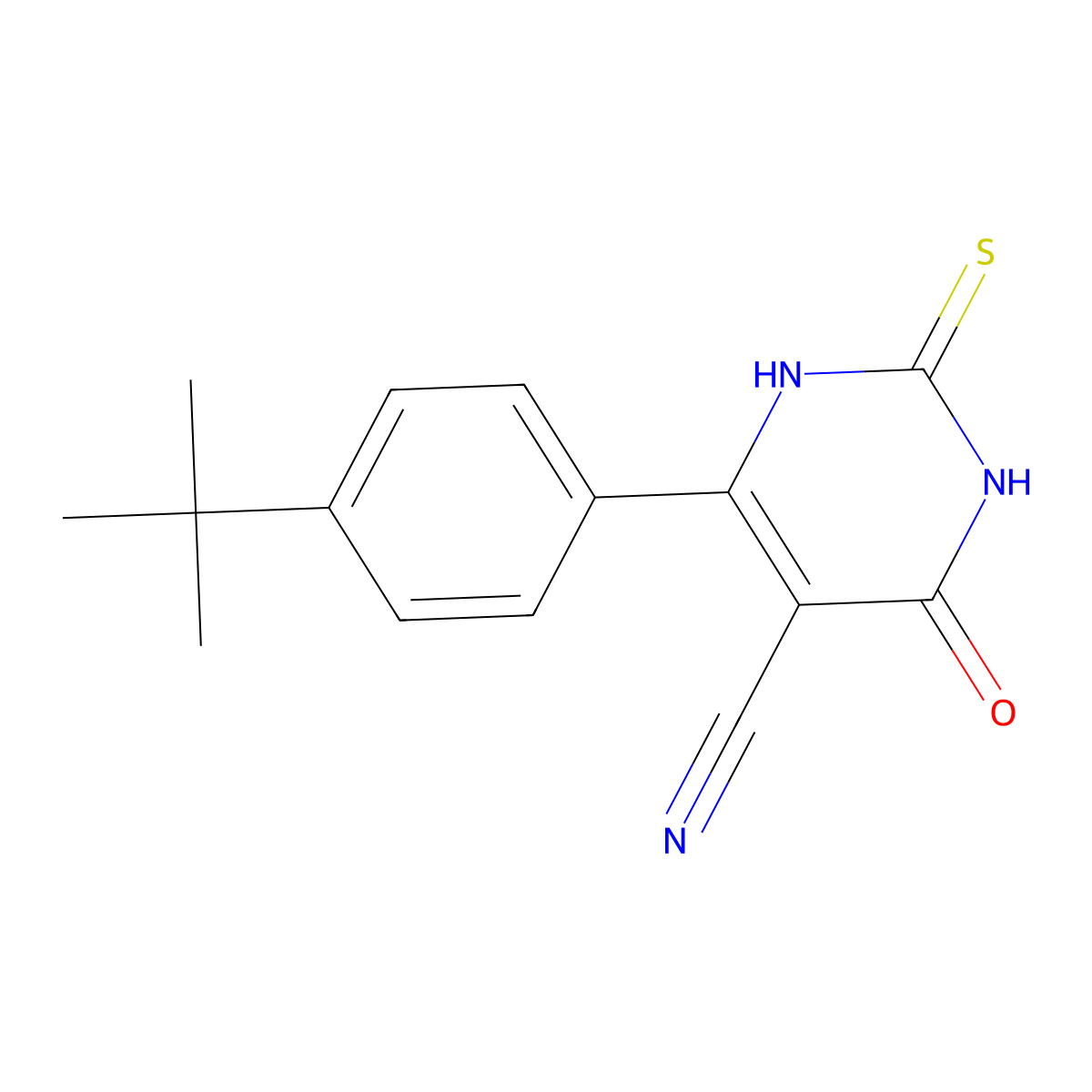 4-(4-Tert-butylphenyl)-6-oxo-2-sulfanyl-1,6-dihydro-5-pyrimidinecarbonitrile molecular structure, CAS 857493-71-1