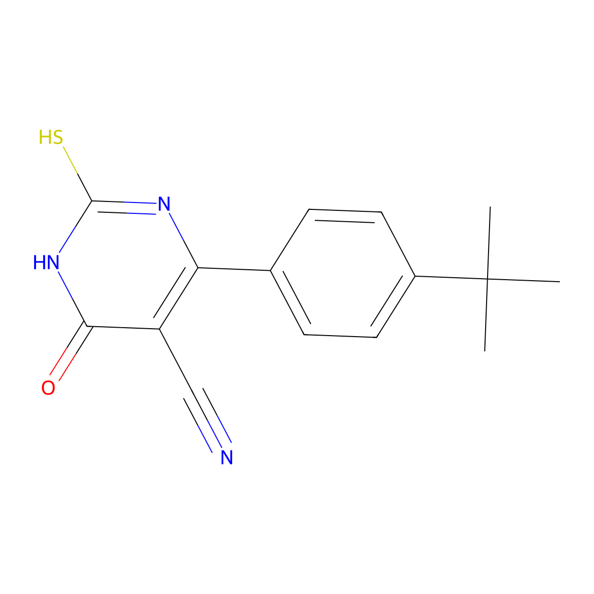 4-(4-Tert-butylphenyl)-6-oxo-2-sulfanyl-1,6-dihydro-5-pyrimidinecarbonitrile molecular structure, CAS 857493-71-1