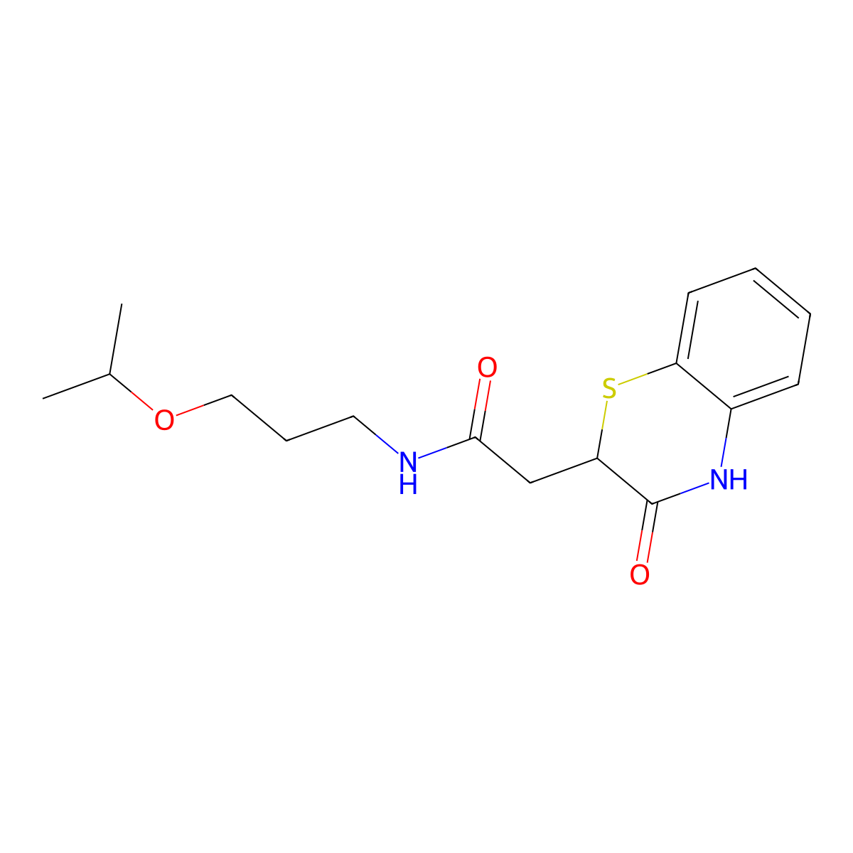 2-(3-oxo-4H-1,4-benzothiazin-2-yl)-N-(3-propan-2-yloxypropyl)acetamide molecular structure, CAS 857493-98-2