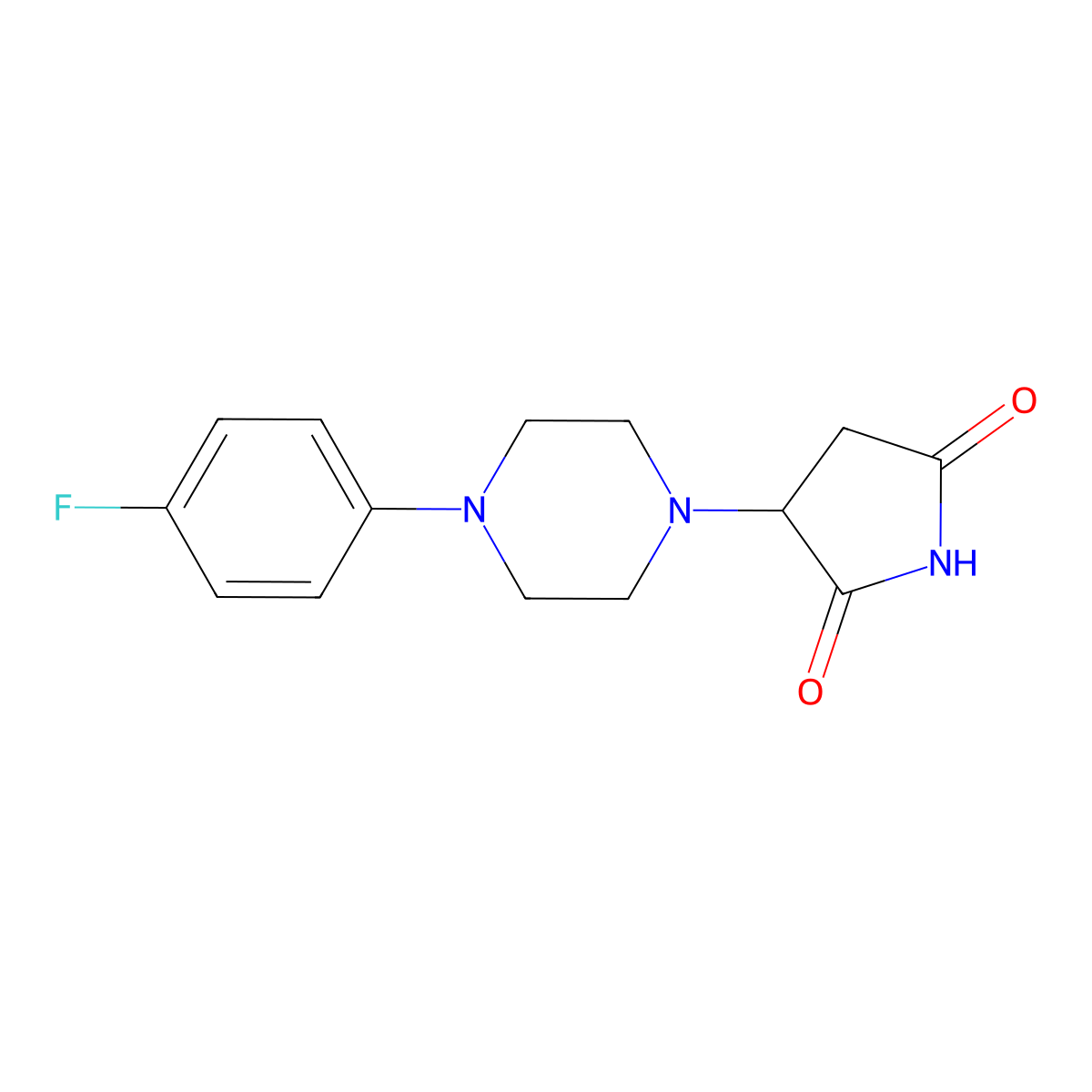 3-[4-(4-Fluorophenyl)piperazin-1-yl]pyrrolidine-2,5-dione molecular structure, CAS 857494-23-6