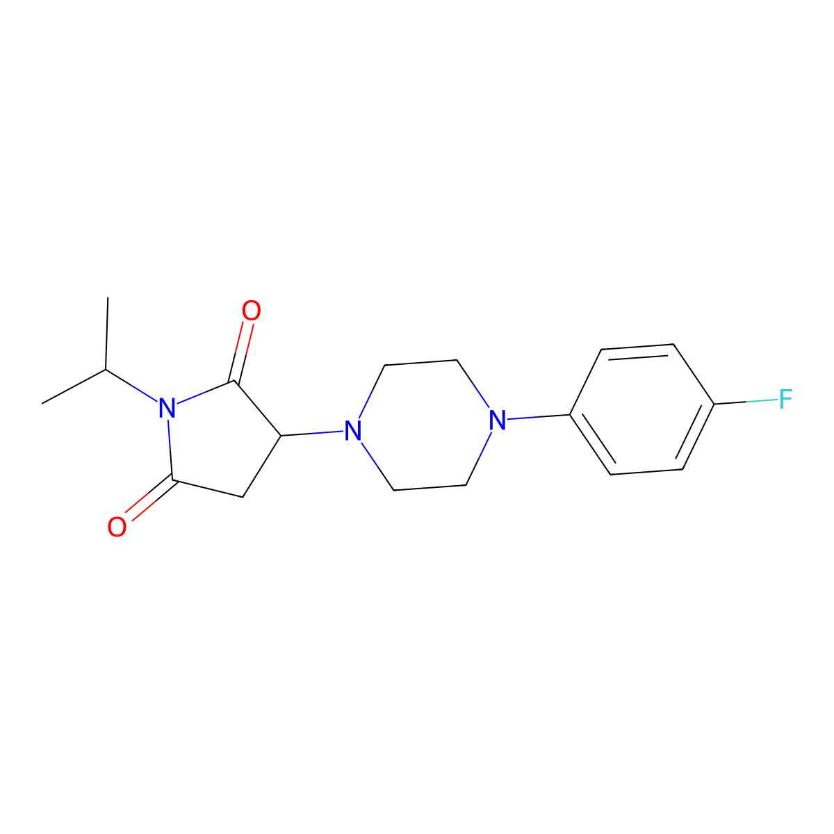 3-(4-(4-Fluorophenyl)piperazin-1-yl)-1-isopropylpyrrolidine-2,5-dione molecular structure, CAS 857494-24-7