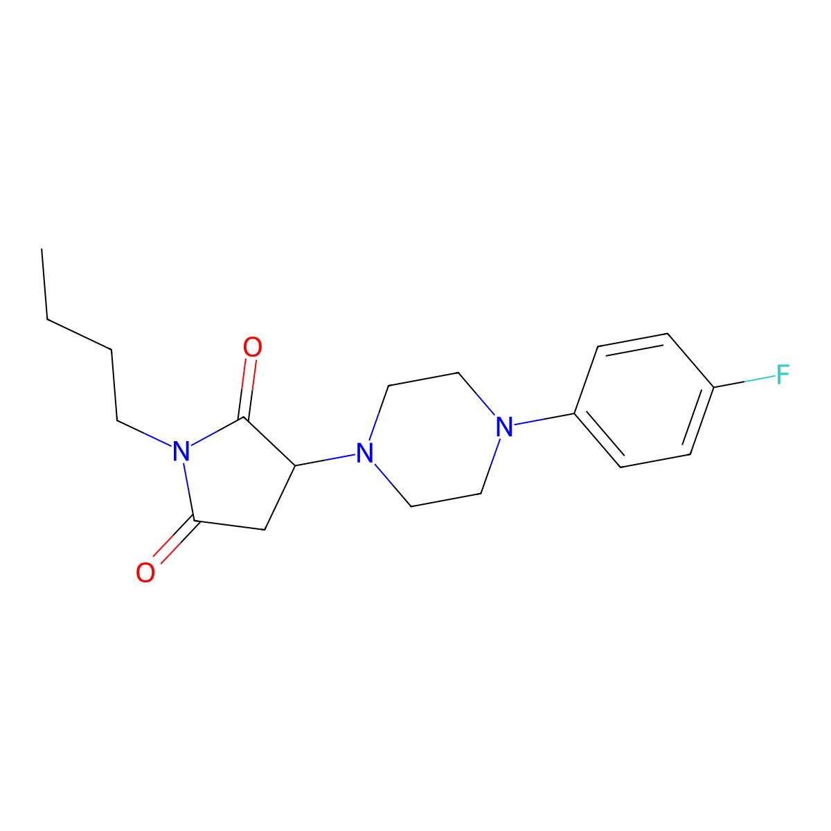 1-Butyl-3-[4-(4-fluorophenyl)piperazin-1-yl]pyrrolidine-2,5-dione molecular structure, CAS 857494-25-8