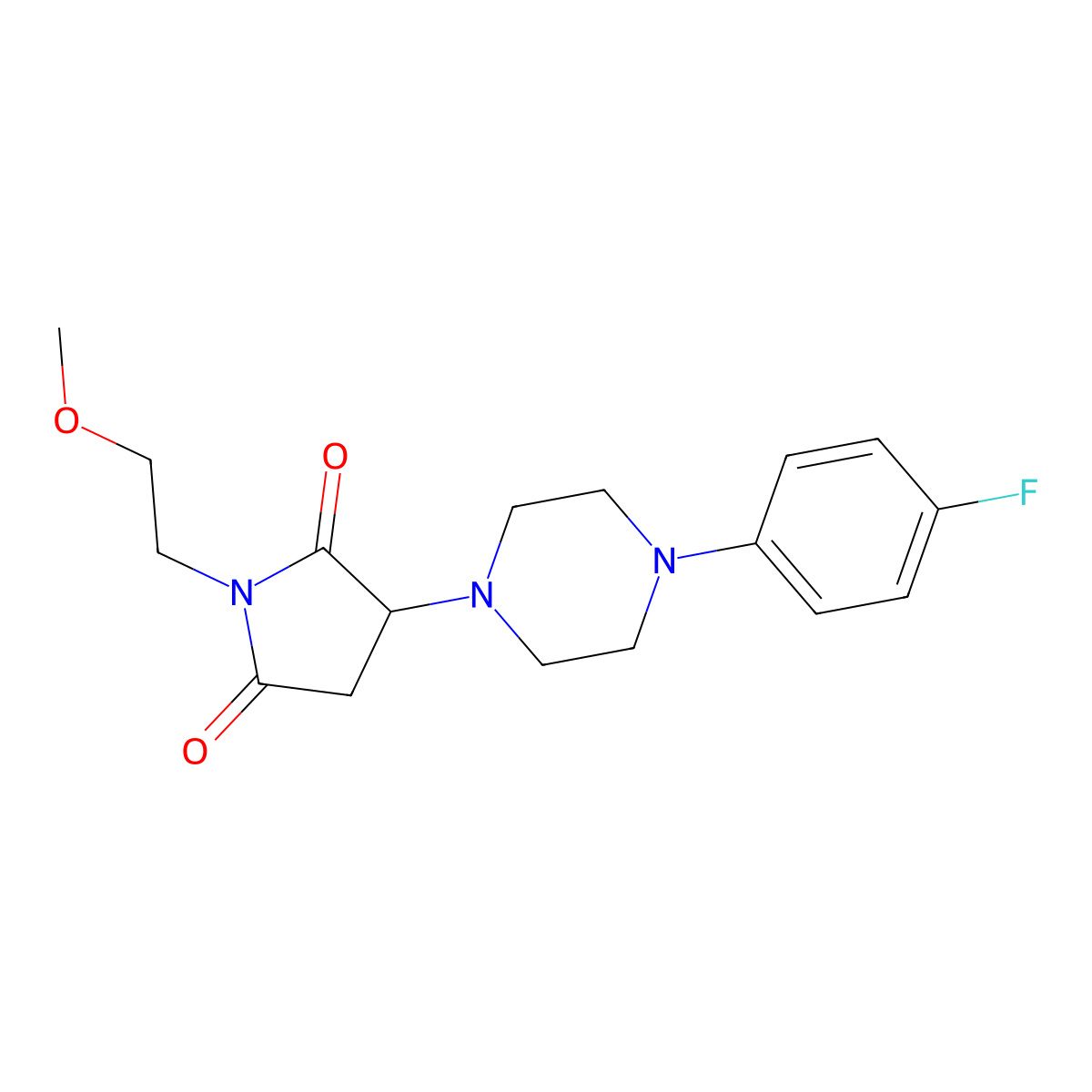 3-[4-(4-Fluorophenyl)piperazin-1-yl]-1-(2-methoxyethyl)pyrrolidine-2,5-dione molecular structure, CAS 857494-28-1