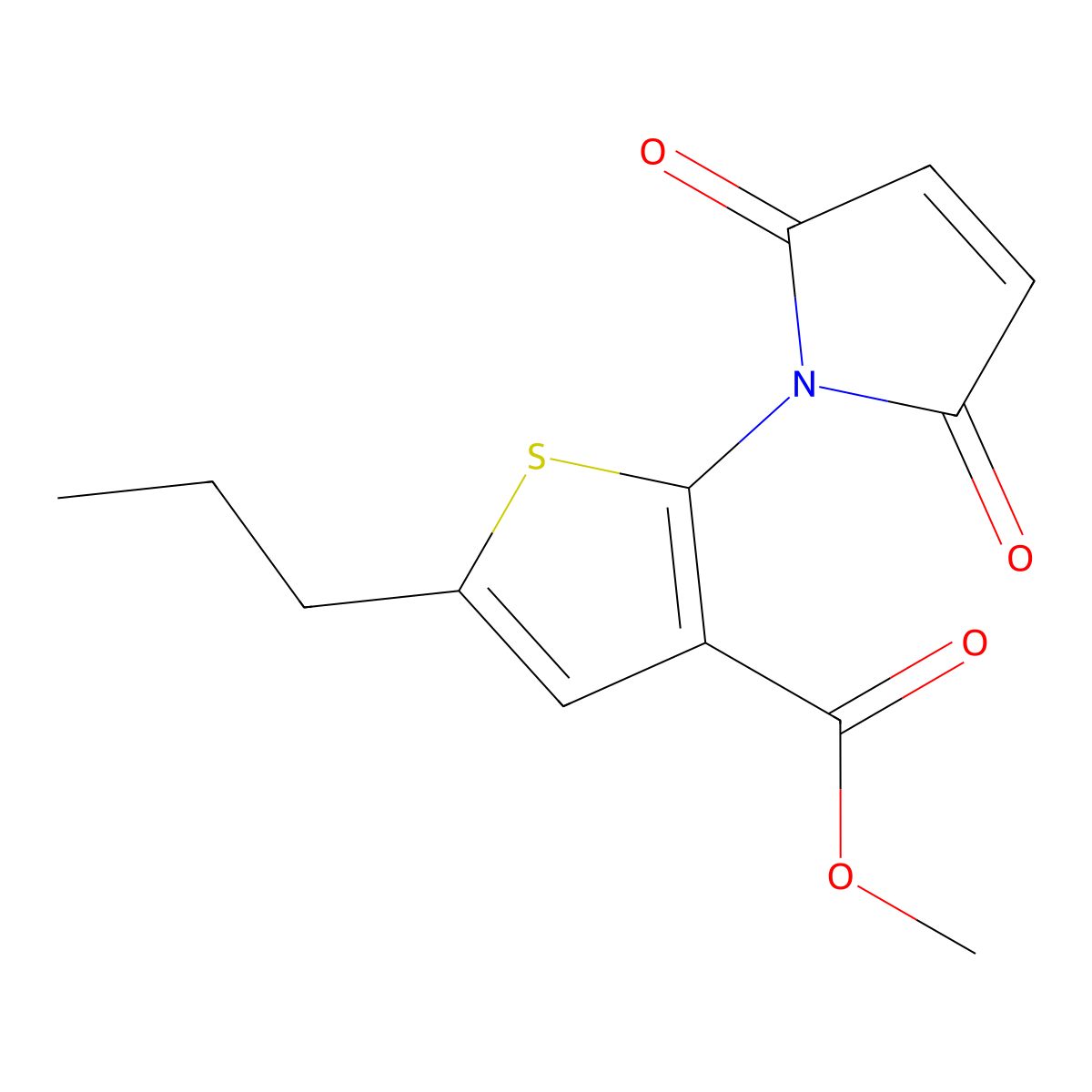 methyl 2-(2,5-dioxo-2,5-dihydro-1H-pyrrol-1-yl)-5-propylthiophene-3-carboxylate molecular structure, CAS 857494-36-1