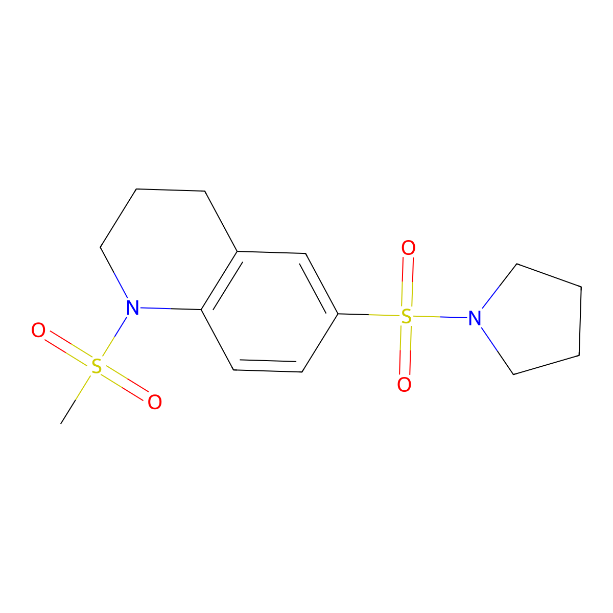 1-(Methylsulfonyl)-6-(1-pyrrolidinylsulfonyl)-1,2,3,4-tetrahydroquinoline molecular structure, CAS 857495-22-8