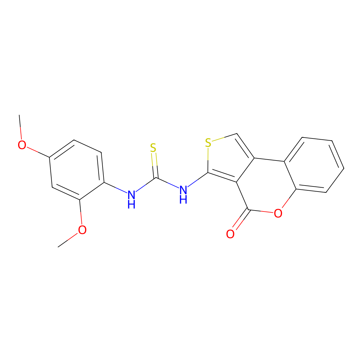 1-(2,4-dimethoxyphenyl)-3-(4-oxo-4H-thieno[3,4-c]chromen-3-yl)thiourea molecular structure, CAS 857495-69-3