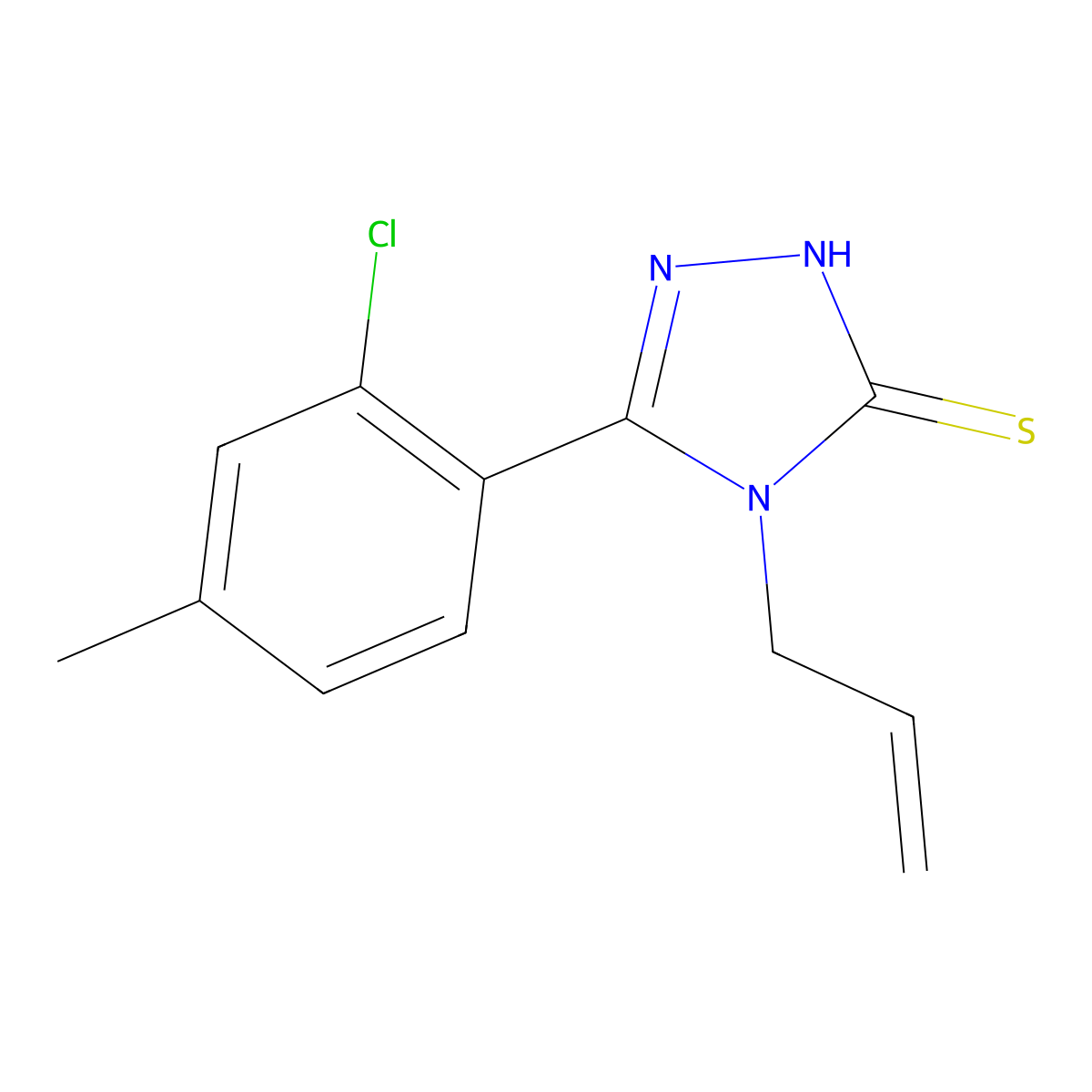 4-allyl-5-(2-chloro-4-methylphenyl)-4H-1,2,4-triazole-3-thiol molecular structure, CAS 857495-78-4