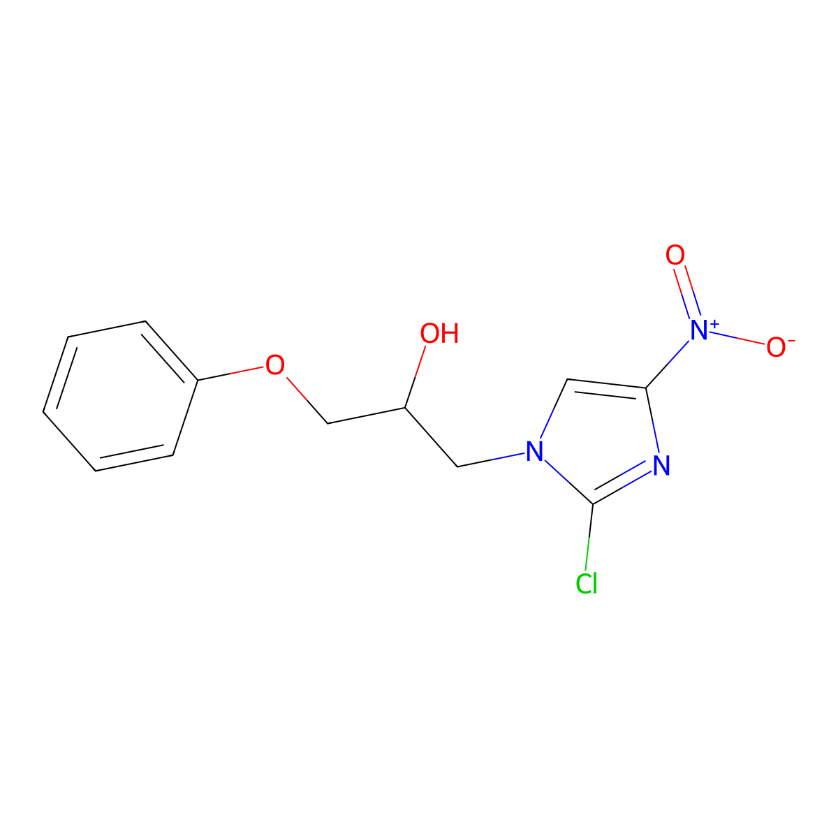 1-(2-chloro-4-nitro-1H-imidazol-1-yl)-3-phenoxypropan-2-ol molecular structure, CAS 857495-83-1