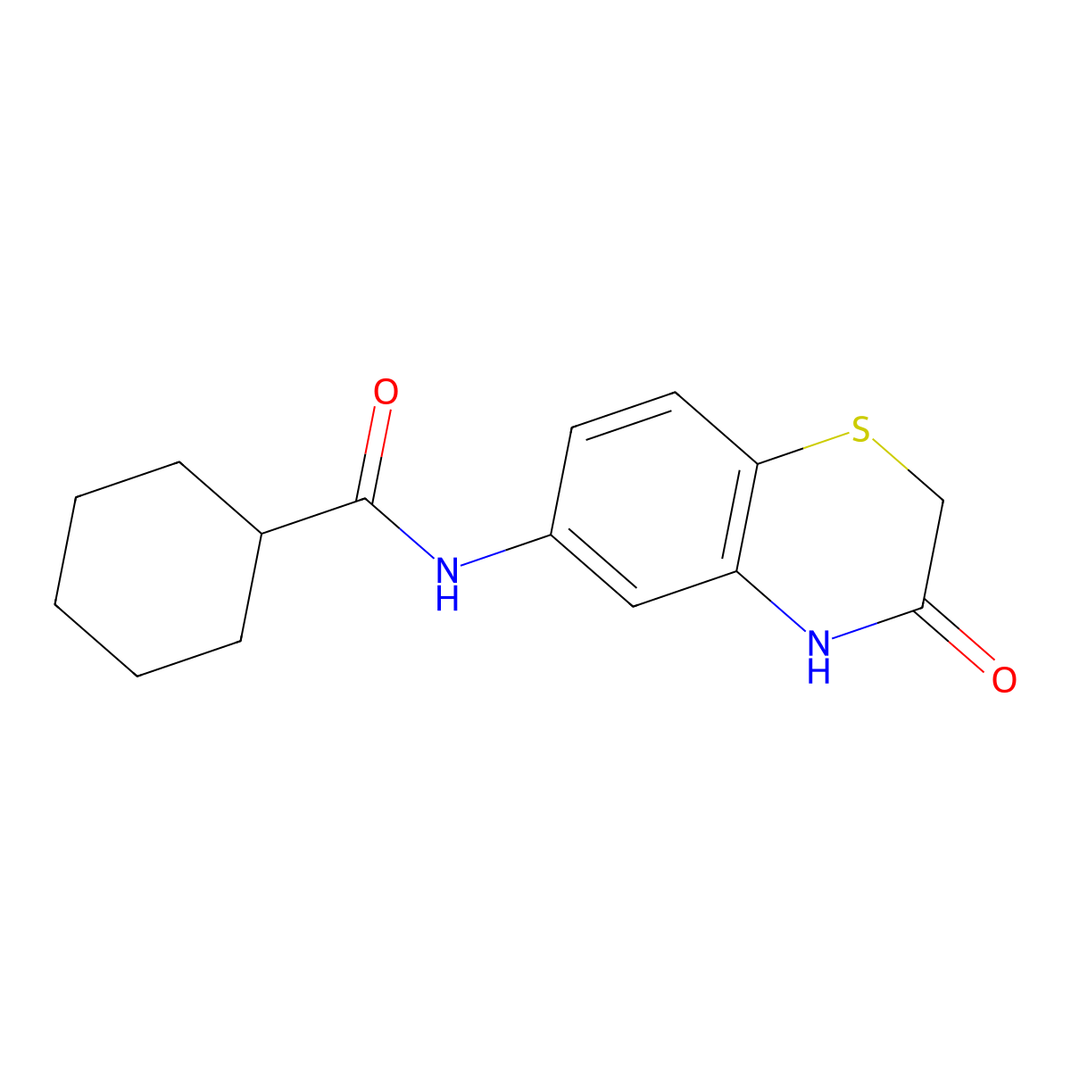 N-(3-oxo-3,4-dihydro-2H-1,4-benzothiazin-6-yl)cyclohexanecarboxamide molecular structure, CAS 857496-64-1