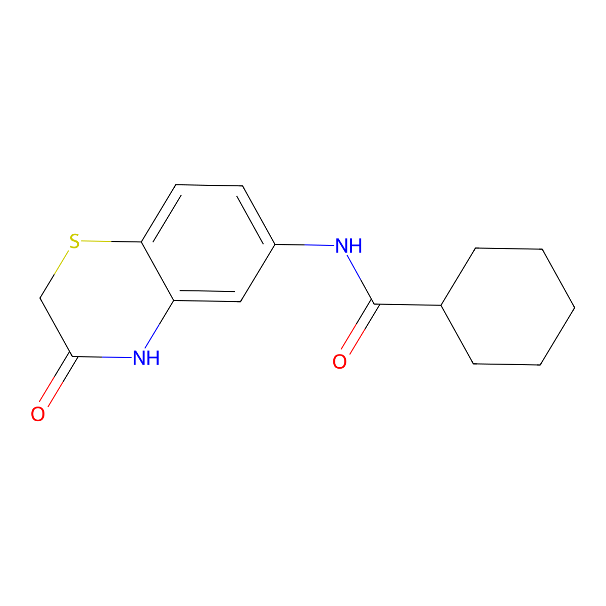 N-(3-oxo-3,4-dihydro-2H-1,4-benzothiazin-6-yl)cyclohexanecarboxamide molecular structure, CAS 857496-64-1