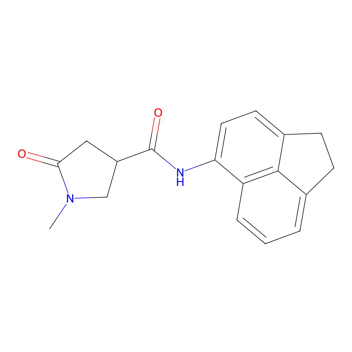 N-(1,2-dihydroacenaphthylen-5-yl)-1-methyl-5-oxopyrrolidine-3-carboxamide molecular structure, CAS 857496-77-6