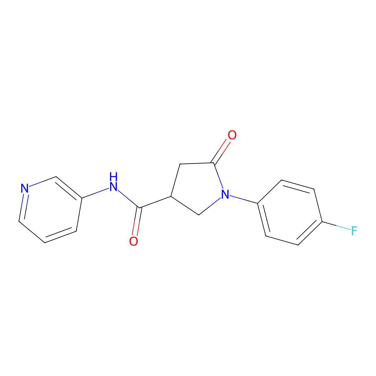 1-(4-fluorophenyl)-5-oxo-N-(pyridin-3-yl)pyrrolidine-3-carboxamide molecular structure, CAS 857497-93-9
