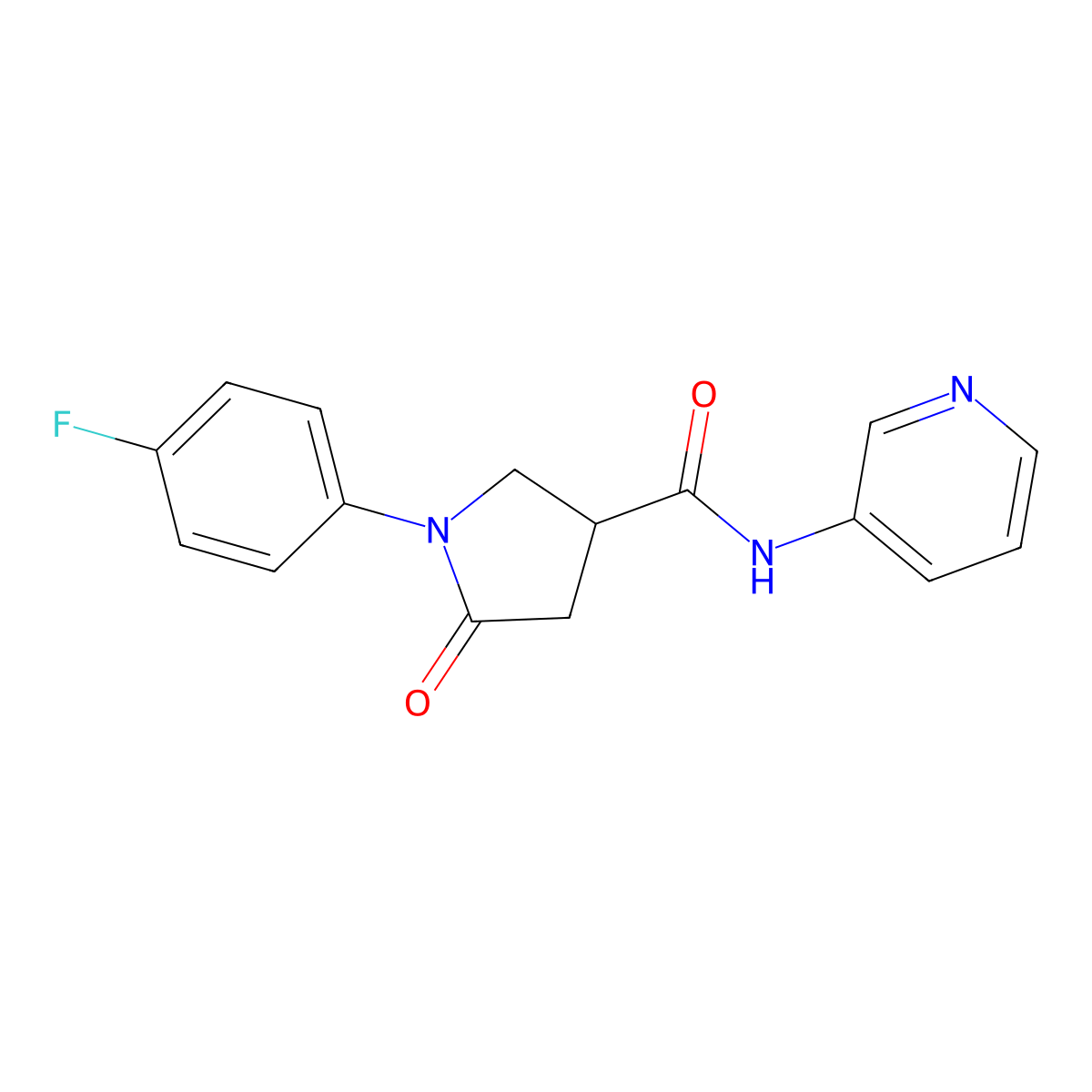 1-(4-fluorophenyl)-5-oxo-N-(pyridin-3-yl)pyrrolidine-3-carboxamide molecular structure, CAS 857497-93-9
