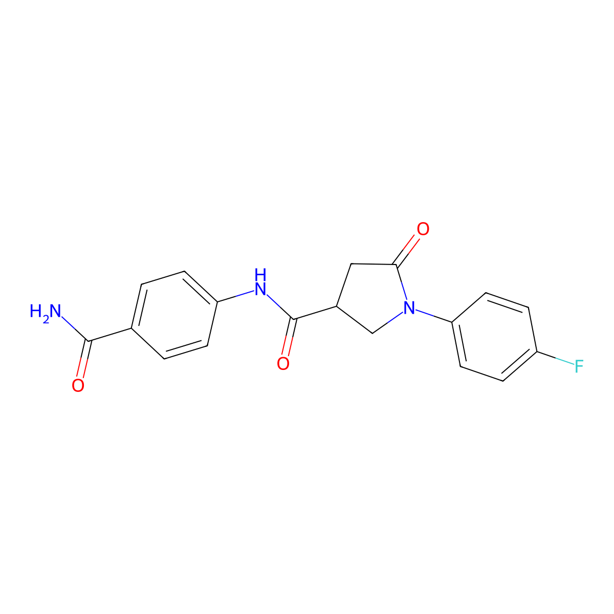 N-(4-carbamoylphenyl)-1-(4-fluorophenyl)-5-oxopyrrolidine-3-carboxamide molecular structure, CAS 857497-99-5