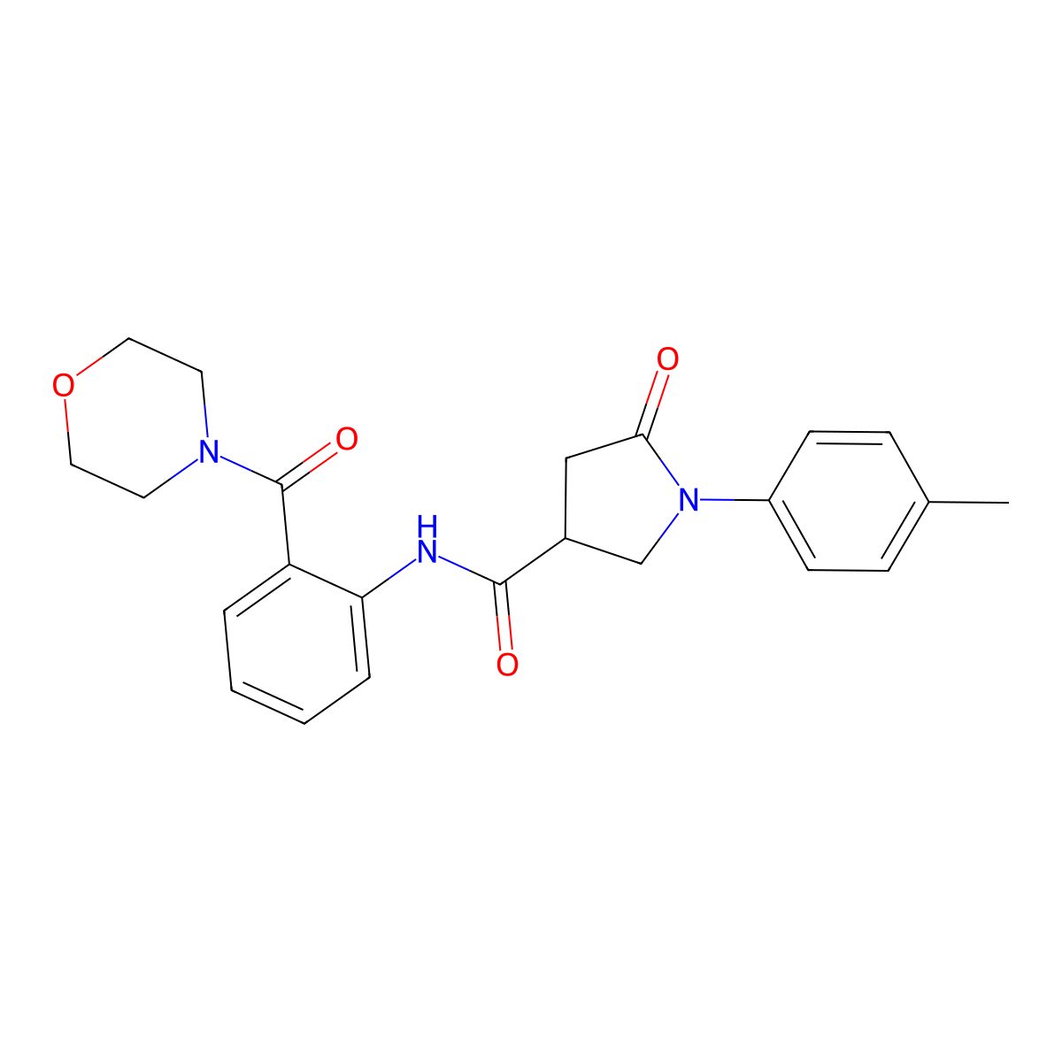 1-(4-methylphenyl)-N-[2-(morpholine-4-carbonyl)phenyl]-5-oxopyrrolidine-3-carboxamide molecular structure, CAS 857498-15-8